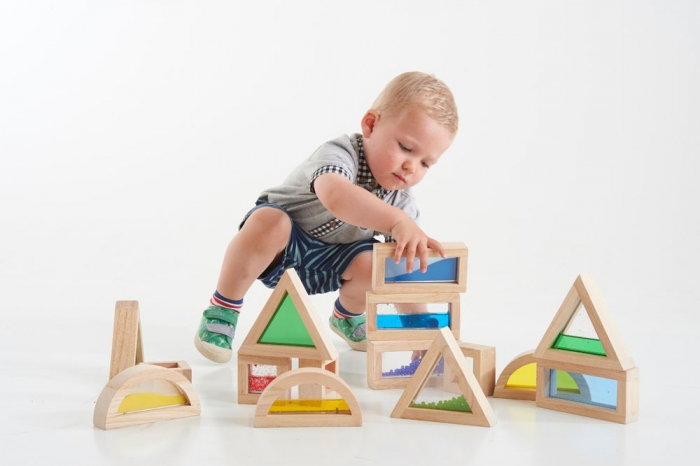 Cuburi de construcții senzoriale, TickiT, set de 16 cuburi, multicolor [2]