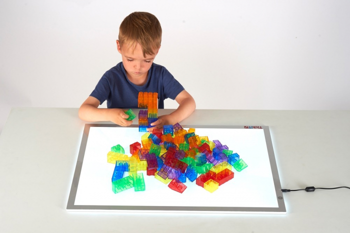 Cuburi de construcții transparente, set de 90 piese, multicolor [4]