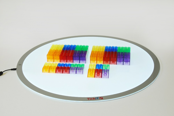 Cuburi de construcții transparente, set de 90 piese, multicolor [3]