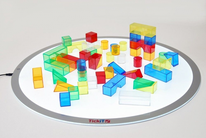 Set de 50 buc cuburi de construcții COLORATE transparente din plastic [4]