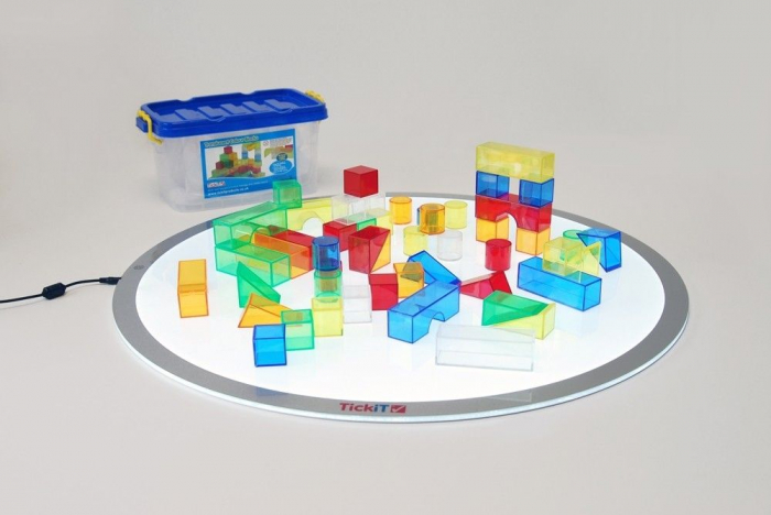 Set de 50 buc cuburi de construcții COLORATE transparente din plastic [3]