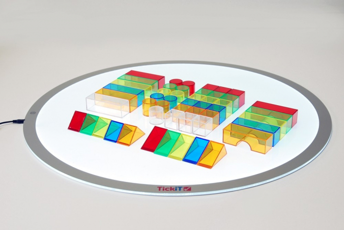 Set de 50 buc cuburi de construcții COLORATE transparente din plastic [5]