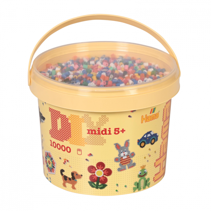 Găleată cu 10000 mărgele de călcat Hama midi mix de 10 culori uzuale (mix-00) [1]
