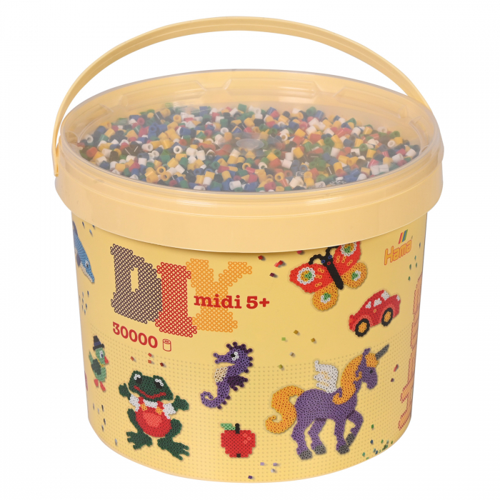 Găleată cu 30000 mărgele de călcat Hama midi mix de 6 culori de bază (mix-66) [1]