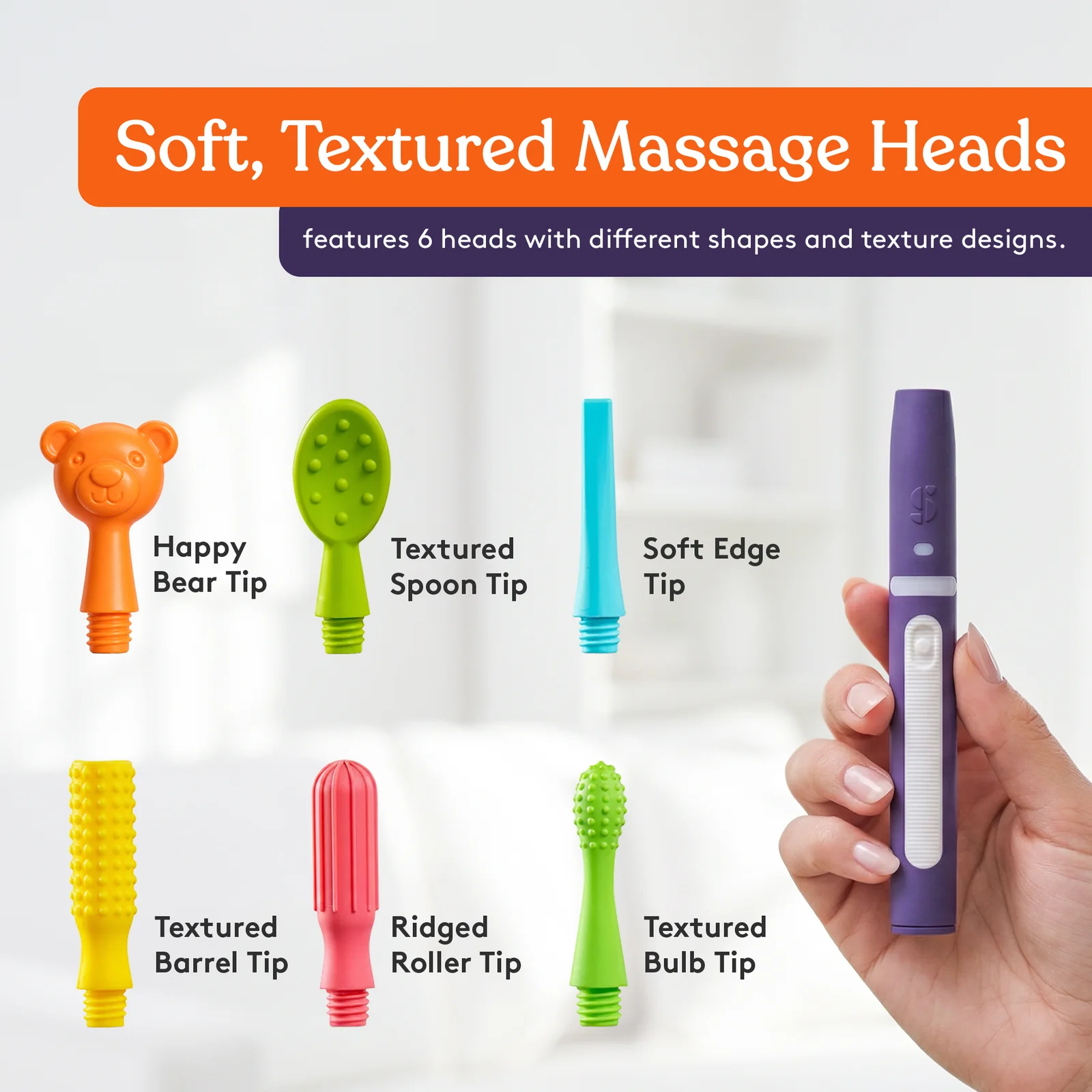 Kit stimulare orală senzorială cu vibrații și 6 capete - Buzz Buddy™ [2]