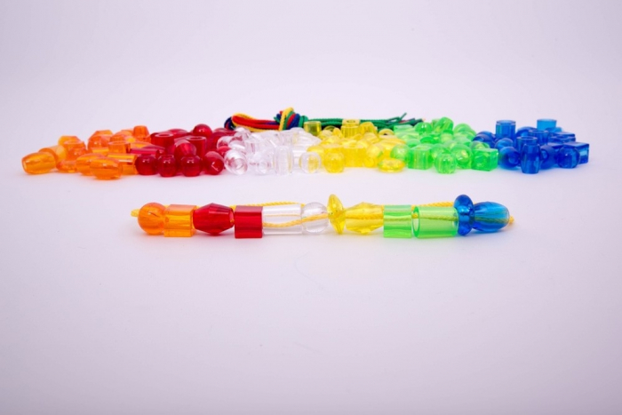 Mărgele transparente mari de înșirat, 192 bucăți, multicolor [10]