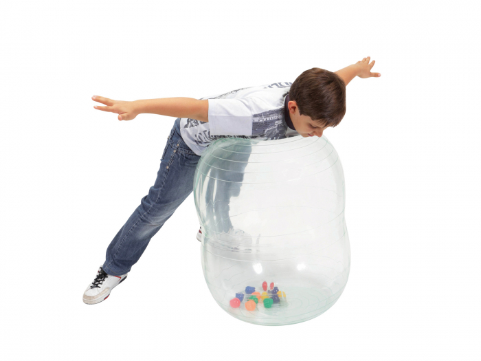 Minge fizioterapie alună Physio Activity Roll, diametru 55, transparent, cu mingi în interior [5]