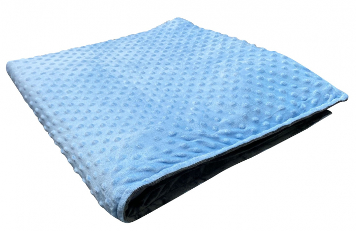 Pătură ponderată 3 kg, 90 x 100 cm – albastru cu gri [2]