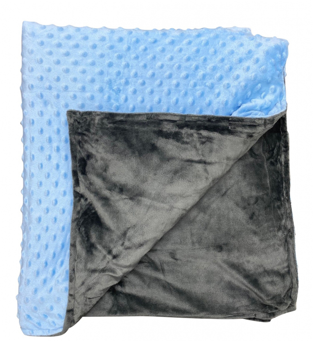 Pătură ponderată 3 kg, 90 x 100 cm – albastru cu gri [3]