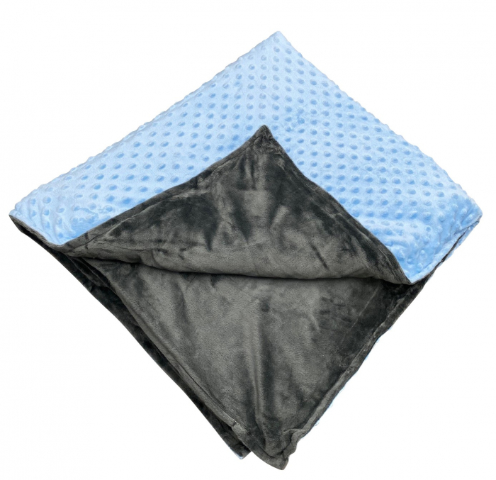 Pătură ponderată 3 kg, 90 x 100 cm – albastru cu gri [4]