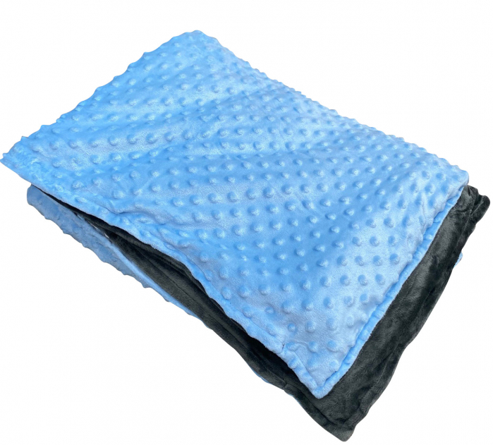 Pătură ponderată 3 kg, 90 x 100 cm – albastru cu gri [5]