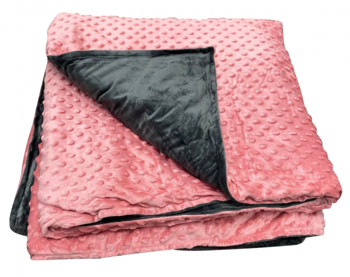 Pătură ponderată 3 kg, 90 x 100 cm – roz cu gri [6]