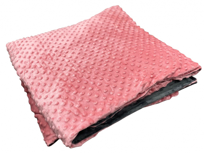 Pătură ponderată 3 kg, 90 x 100 cm – roz cu gri [4]