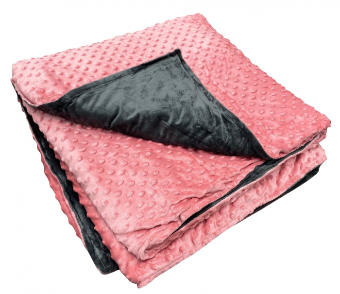 Pătură ponderată 3 kg, 90 x 100 cm – roz cu gri [5]