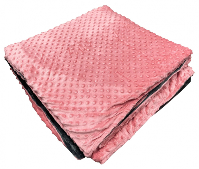 Pătură ponderată 3 kg, 90 x 100 cm – roz cu gri [3]