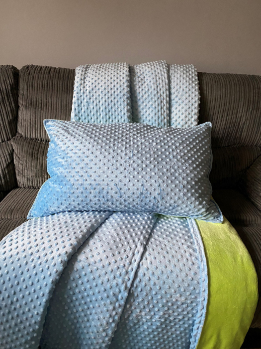 Pătură ponderată 3 kg, 90 x 100 cm – albastru cu verde [8]