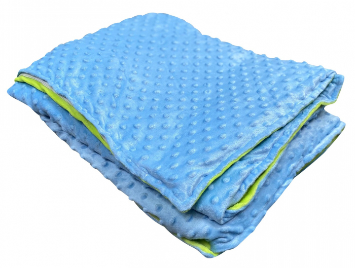 Pătură ponderată 3 kg, 90 x 100 cm – albastru cu verde [3]