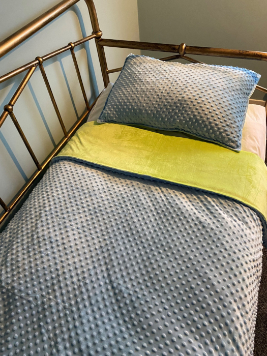 Pătură ponderată 3 kg, 90 x 100 cm – albastru cu verde [6]