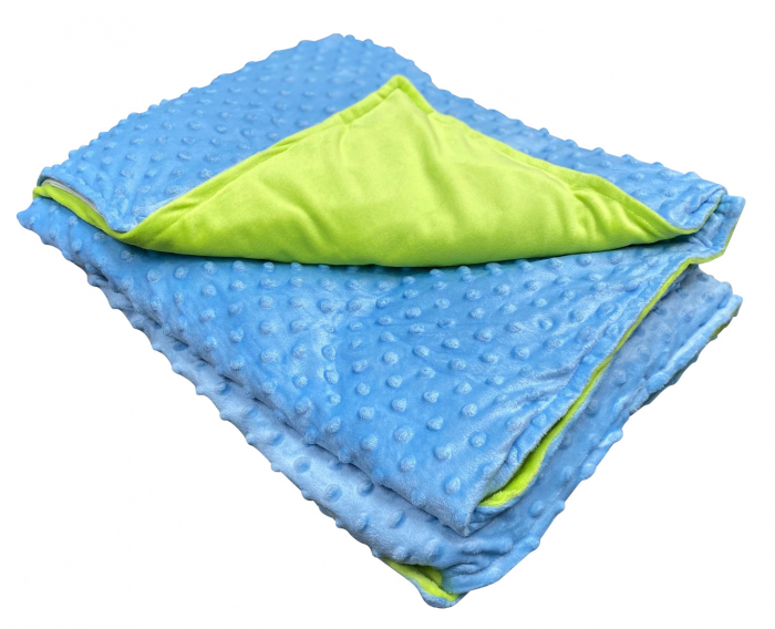 Pătură ponderată 3 kg, 90 x 100 cm – albastru cu verde [5]
