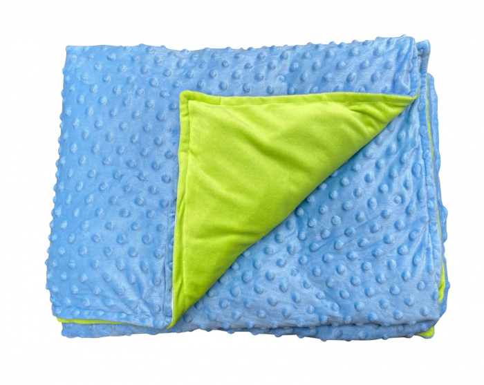 Pătură ponderată 3 kg, 90 x 100 cm – albastru cu verde [4]
