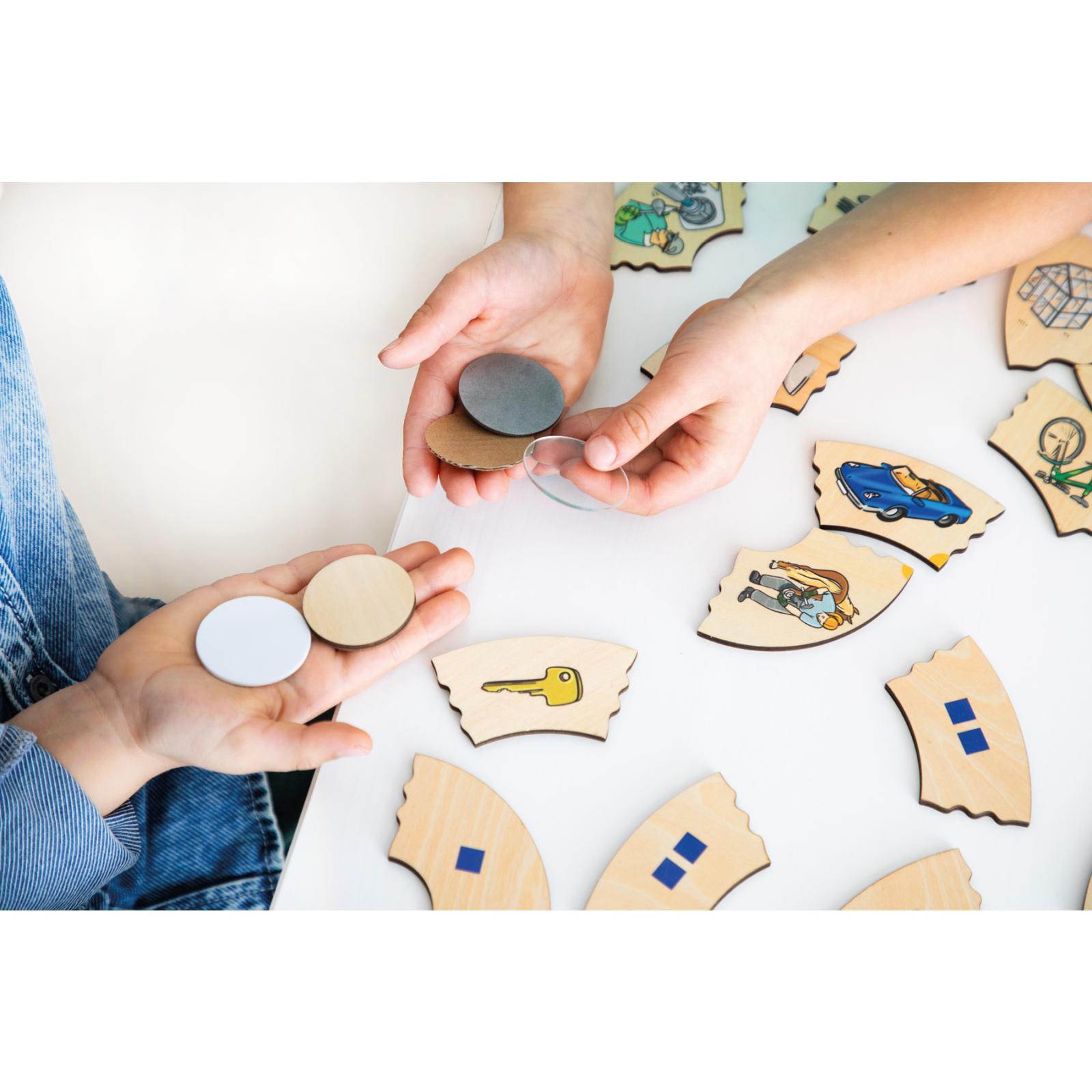 Puzzle din lemn asociere materiale și profesii 65 piese [15]