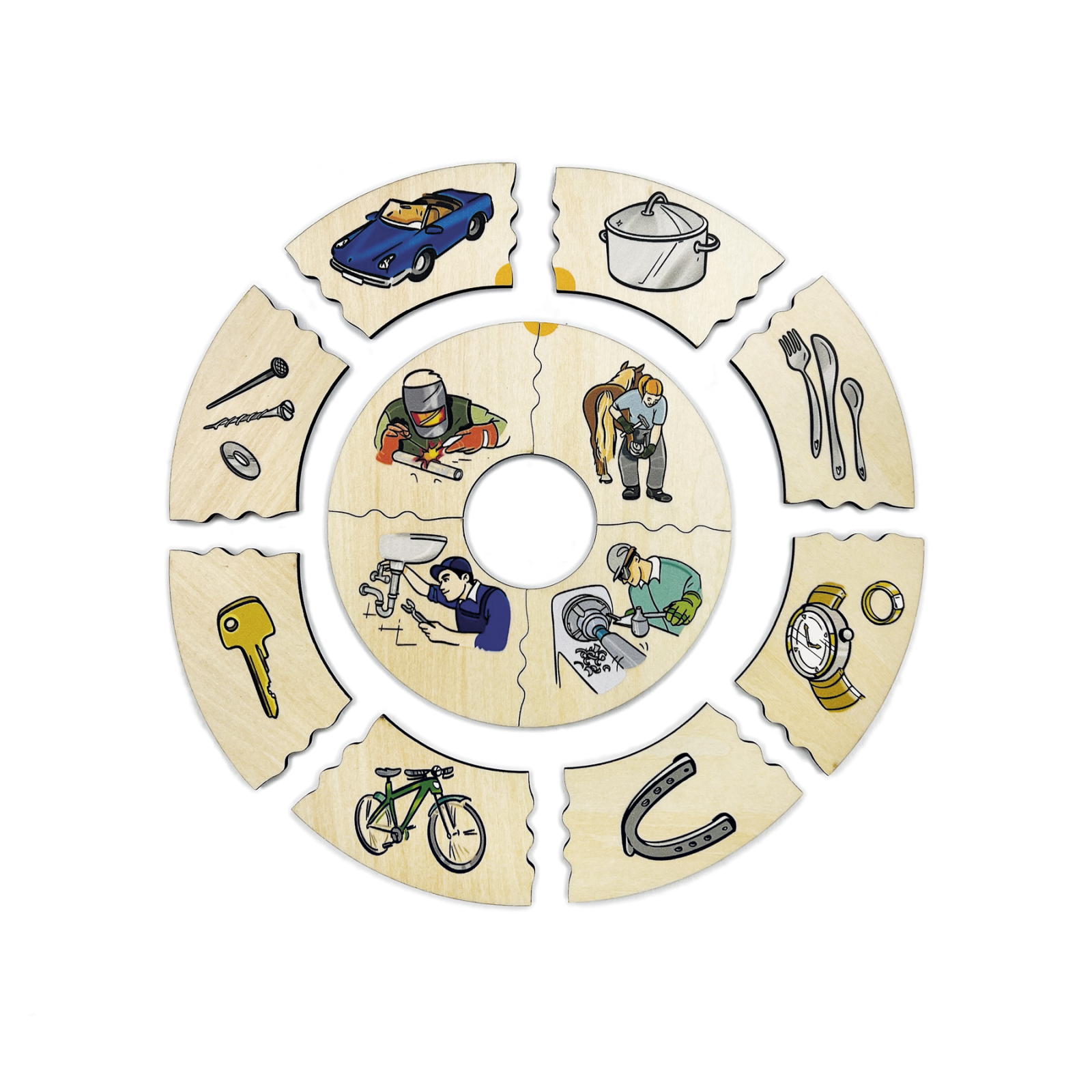 Puzzle din lemn asociere materiale și profesii 65 piese [7]