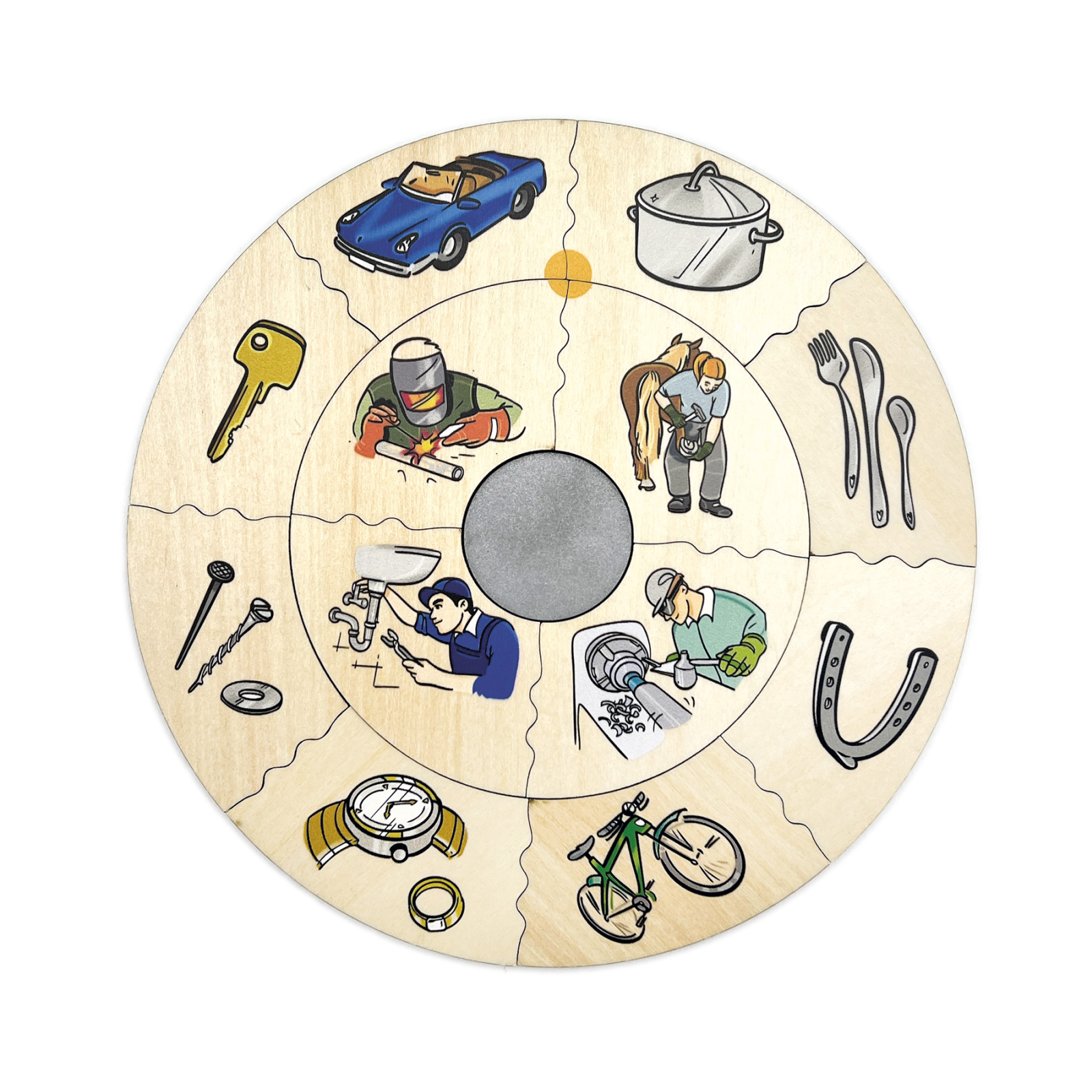 Puzzle din lemn asociere materiale și profesii 65 piese [3]