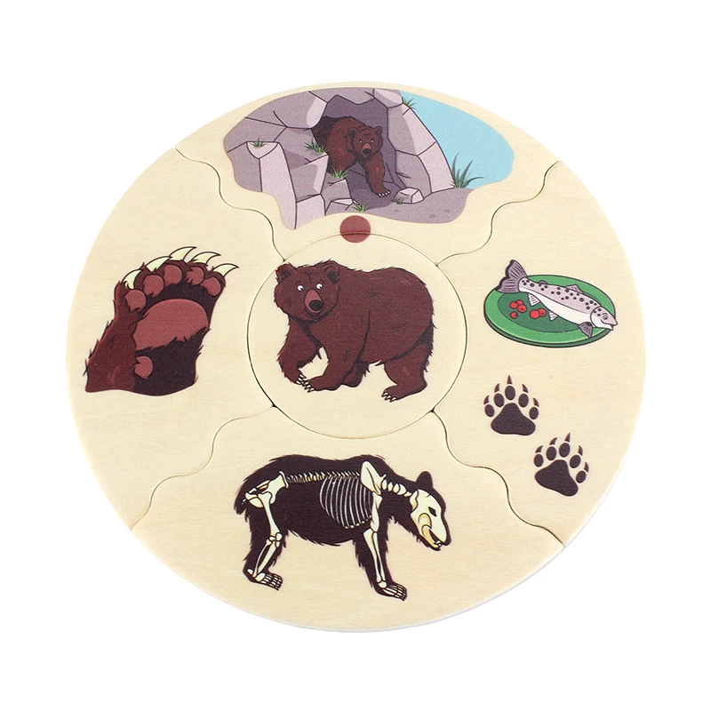 Puzzle din lemn de asociere specii de animale și medii de viață [6]