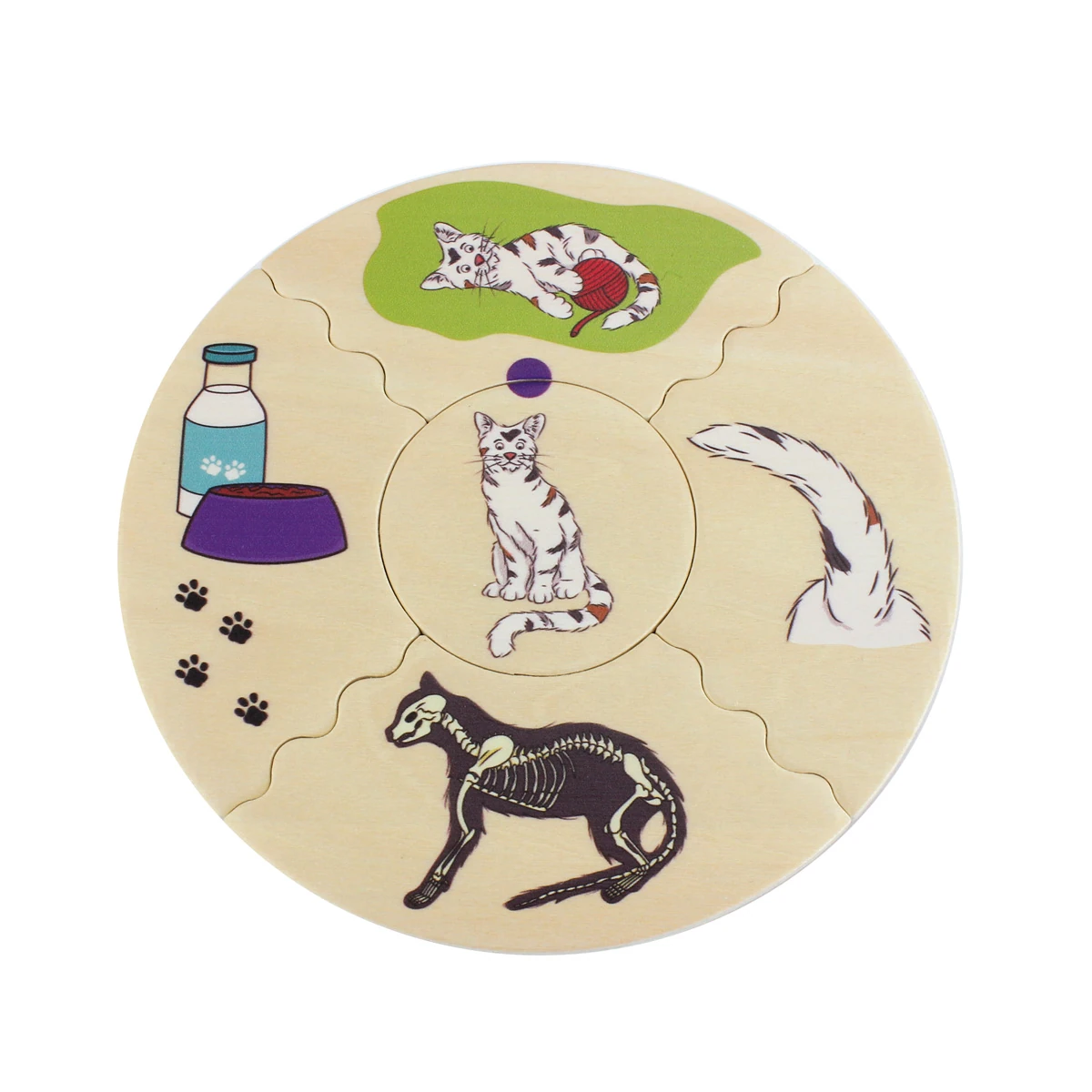 Puzzle din lemn de asociere specii de animale și medii de viață [10]