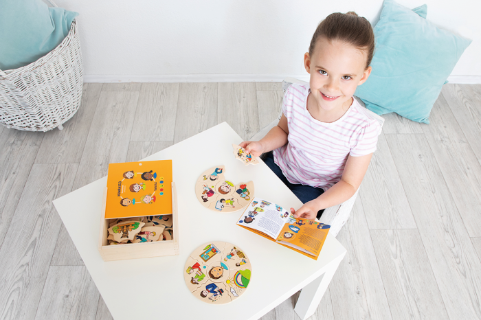 Puzzle din lemn educativ despre emoții și sentimente, 30 piese [15]