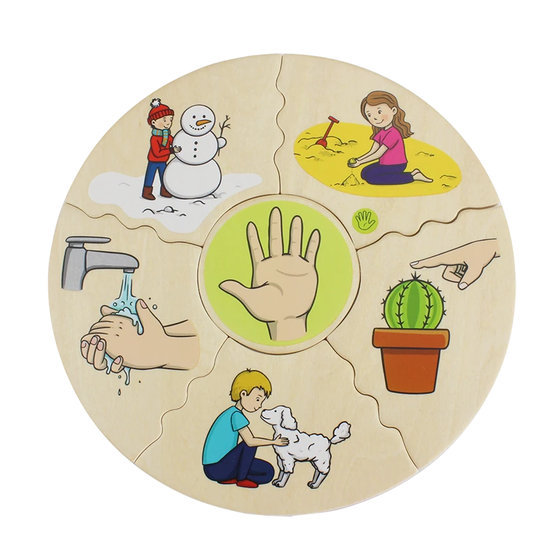 Puzzle educativ din lemn cele 5 simțuri [4]