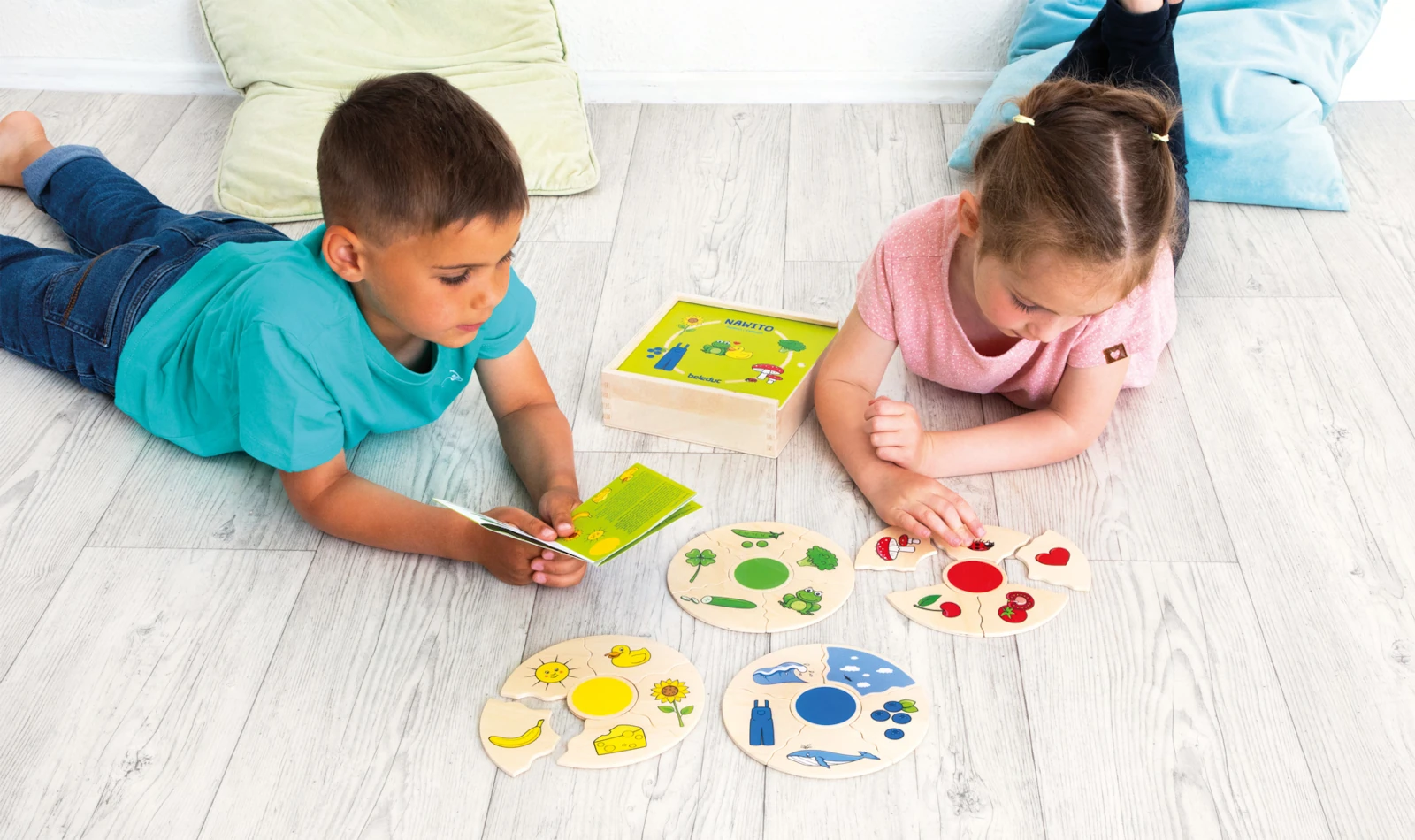 Puzzle educativ din lemn cu culori pentru copii [9]