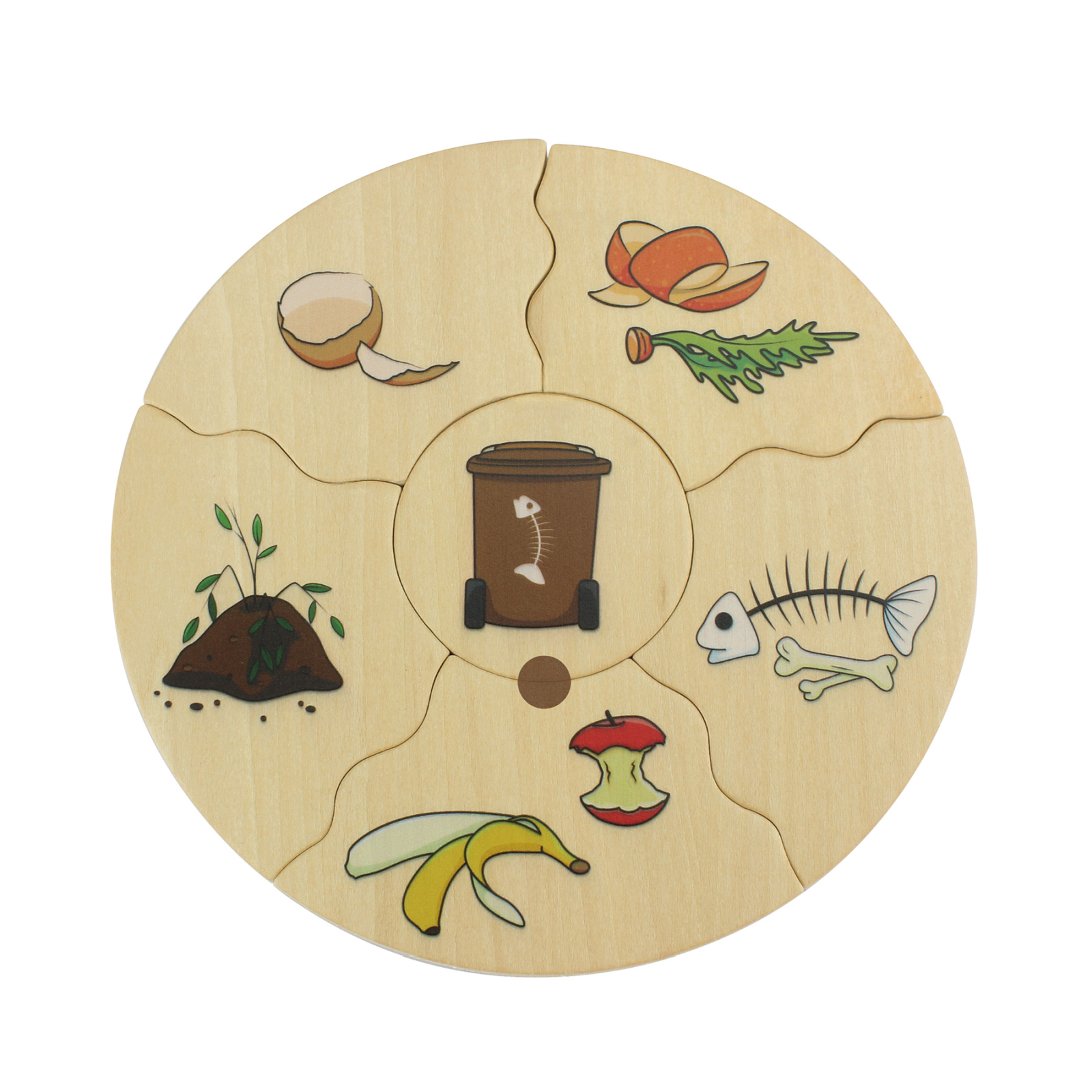 Puzzle educativ din lemn pentru sortarea deșeurilor și reciclare [5]