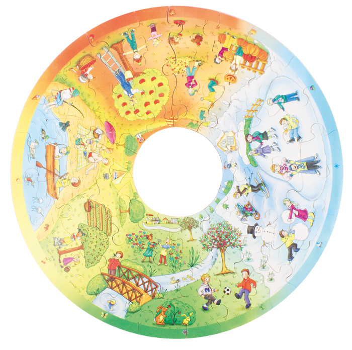 Puzzle XXL educativ din lemn: 4 anotimpuri [2]
