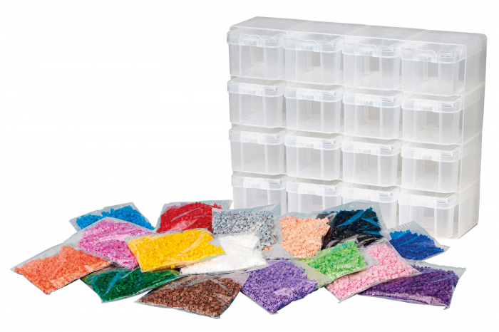 Set de 16000 mărgele Hama midi și raft cu 16 sertare pentru depozitare [2]