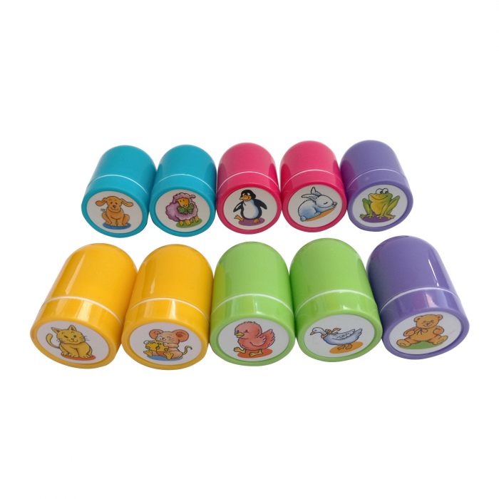 Set de 10 ștampile cu animale, diametru 3 cm [2]
