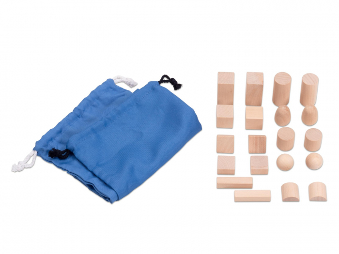 Set de 20 corpuri geometrice din lemn în saci [2]