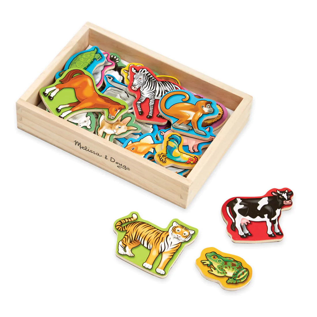 Set de 20 figurine din lemn cu magneți cu animale [4]