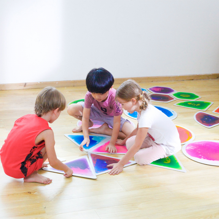 Set de 6 plăci triunghiulare echilaterale senzoriale cu gel [3]