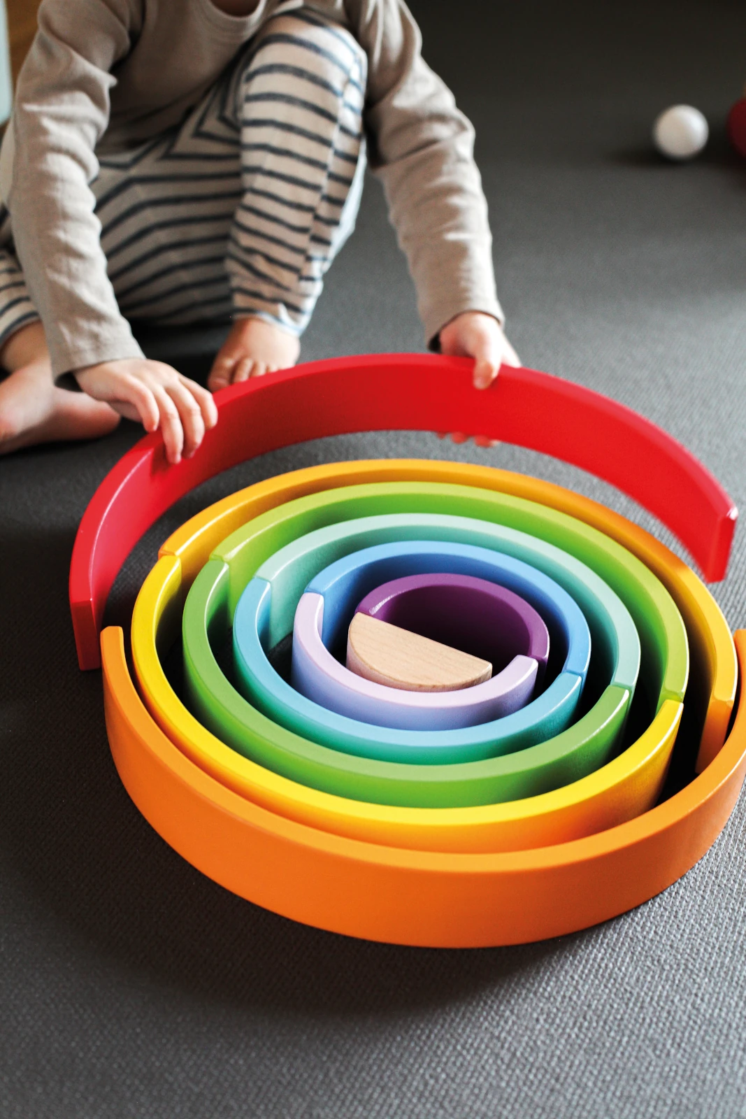 Set de blocuri XL din lemn - Curcubeu [10]