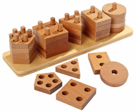 Set sortare Puzzle 12 tipuri din lemn fag [12]