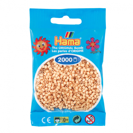 Mărgele HAMA MINI - 2000 mărgele Hama MINI în punguliță - bej