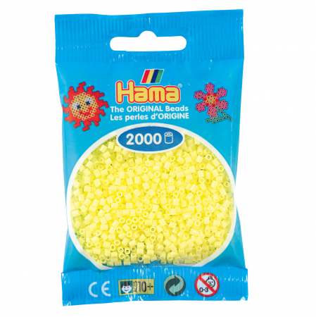 Mărgele HAMA MINI - 2000 mărgele Hama MINI în punguliță - galben pastel