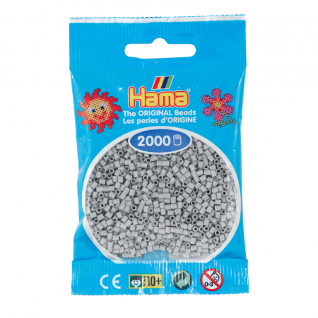 Mărgele HAMA MINI - 2000 mărgele Hama MINI în punguliță - gri deschis