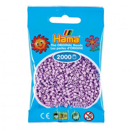 Mărgele HAMA MINI - 2000 mărgele Hama MINI în punguliță - lilac pastel