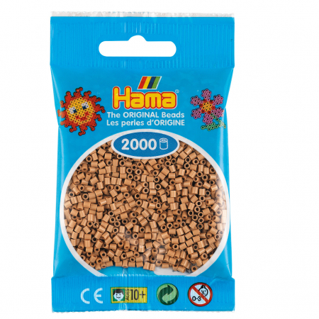 Mărgele HAMA MINI - 2000 mărgele Hama MINI în punguliță - maro prăjit