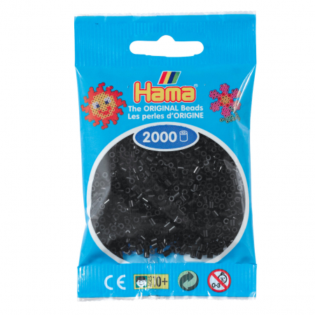 Mărgele HAMA MINI - 2000 mărgele Hama MINI în punguliță - negru