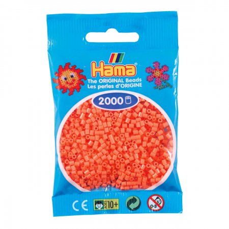 Mărgele HAMA MINI - 2000 mărgele Hama MINI în punguliță - roșu pastel