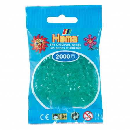 Mărgele HAMA MINI - 2000 mărgele Hama MINI în punguliță - verde transparent