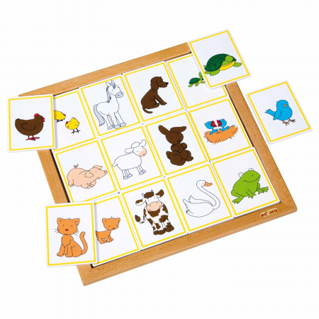 Sortare si numarare - Loto cu sortare - animale și puii lor